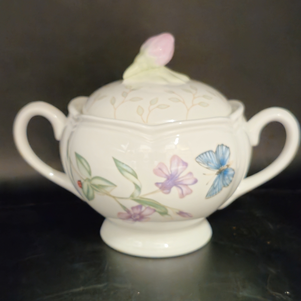 Lenox Butterfly Meadows Sugar Bowl Perfect Condition Like New